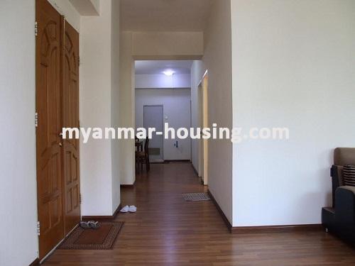 缅甸房地产 - 出租物件 - No.3430 - Condo room for rent near Kandawgyi lake in Mingalar Taung Nyunt! - Hall way view