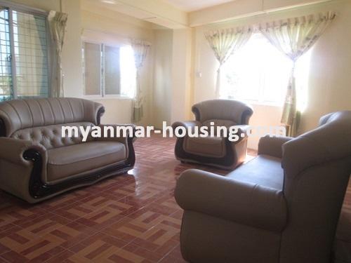 မြန်မာအိမ်ခြံမြေ - ငှားရန် property - No.3434 - ကမာရွတ်မြို့နယ်တွင် တိုက်ခန်းကောင်းတစ်ခန်းဌားရန် ရှိသည်။ - View of the Living room