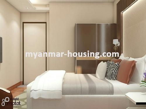 ミャンマー不動産 - 賃貸物件 - No.3442 - Modernize decorated Condo room for rent in Star City. - View of the Bed room