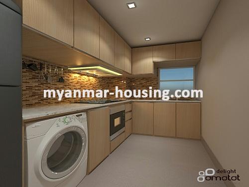 缅甸房地产 - 出租物件 - No.3442 - Modernize decorated Condo room for rent in Star City. - View of Kitchen room