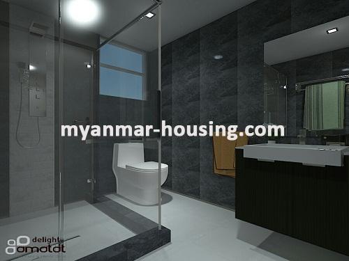 Myanmar real estate - for rent property - No.3442 - Modernize decorated Condo room for rent in Star City. - View of the Toilet and Bathroom