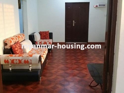 缅甸房地产 - 出租物件 - No.3448 - Complete furnished room for rent in Mya Yeik Condo. - View of the Living room