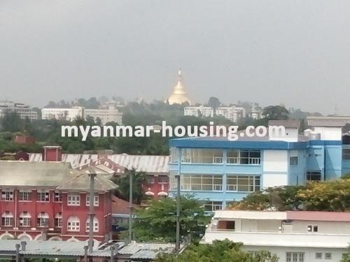မြန်မာအိမ်ခြံမြေ - ငှားရန် property - No.3456 - အလုံမြို့နယ်၊ ရွေှနှင်းဆီကွန်ဒိုတွင် ရှုခင်းကောင်းကောင်းအဆင့်မီအခန်းတစ်ခန်းငှါးရန်ရှိသည်။View from livingroom and bedroom