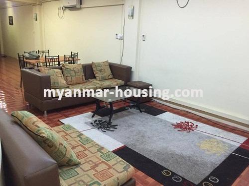 缅甸房地产 - 出租物件 - No.3461 - Good room for rent in Nawarat Condominium. - View of the Living room