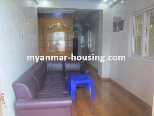 ミャンマー不動産 - 賃貸物件 - No.3464 - Good apartment for rent in Sanchaung Township. - View of the Living room