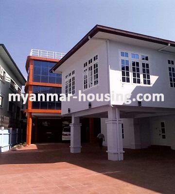 Myanmar real estate - for rent property - No.3472 - A three Storey landed House for rent in South Okkalapa. - View of the building