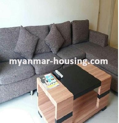 Myanmar real estate - for rent property - No.3473 - Well-furnished Condominium room for rent in Star City. - View of the Living room