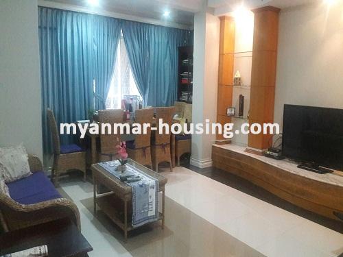 မြန်မာအိမ်ခြံမြေ - ငှားရန် property - No.3477 - လမိုင်း ကွန်ဒိုတွင် အခန်းကောင်း တစ်ခန်းဌားရန် ရှိပါသည်။View of the living room