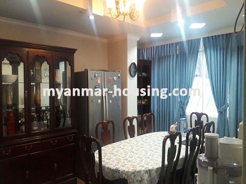 မြန်မာအိမ်ခြံမြေ - ငှားရန် property - No.3477 - လမိုင်း ကွန်ဒိုတွင် အခန်းကောင်း တစ်ခန်းဌားရန် ရှိပါသည်။View of the Dinning room