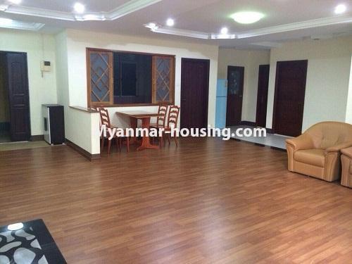 Myanmar real estate - for rent property - No.3482 - Excellent room for rent in Shwe Padauk Condo. - another view of living room