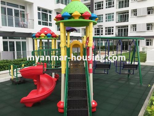 缅甸房地产 - 出租物件 - No.3500 - Well decorated Condo room for rent in GEMS Condo. - View of Kids player ground