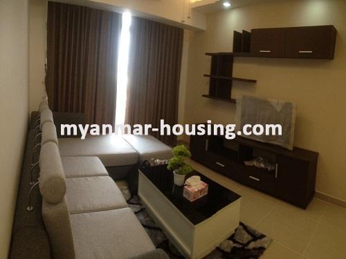 缅甸房地产 - 出租物件 - No.3506 - Luxurious Condominium room with full standard decoration and furniture for rent in Star City, Thanlyin! - view of the Living room