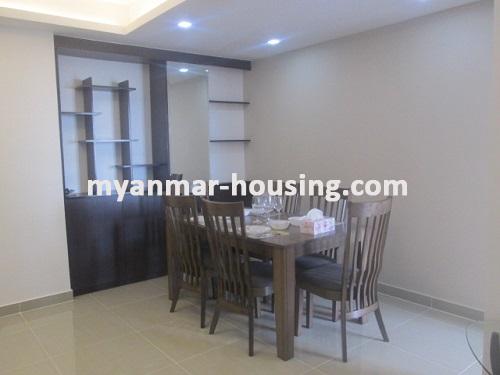 ミャンマー不動産 - 賃貸物件 - No.3506 - Luxurious Condominium room with full standard decoration and furniture for rent in Star City, Thanlyin! - View  of the dinning room