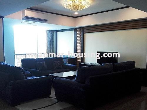 缅甸房地产 - 出租物件 - No.3532 - A Condominium room for rent in Ahlone Township. - View of the Living room