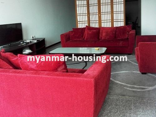 缅甸房地产 - 出租物件 - No.3533 - A Condominium room for rent in Orchid Condo, Ahlone Township - View of the Living room