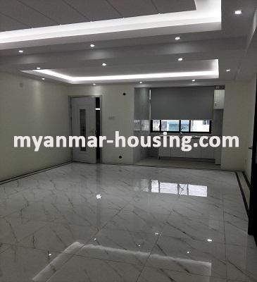 ミャンマー不動産 - 賃貸物件 - No.3542 - New Condominium for rent in Hlaing Township - View of the Living room