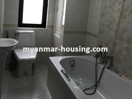 Myanmar real estate - for rent property - No.3555 - Well decorated room for rent in the Khai Shwe Yee Condo. - View of teh bathroom