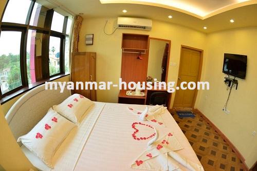 Myanmar real estate - for rent property - No.3566 - Excellent Hotel room for rent in Bahan Township.  - View of the Bed room
