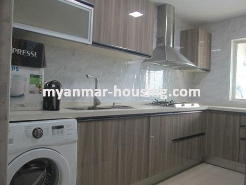 ミャンマー不動産 - 賃貸物件 - No.3569 - Excellent Condo room for rent in Hlaing Township - View of Kitchen room