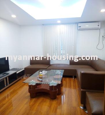 缅甸房地产 - 出租物件 - No.3582 - A nice room for rent in Yawmingyi Condo Dagon Township. - View of the living room