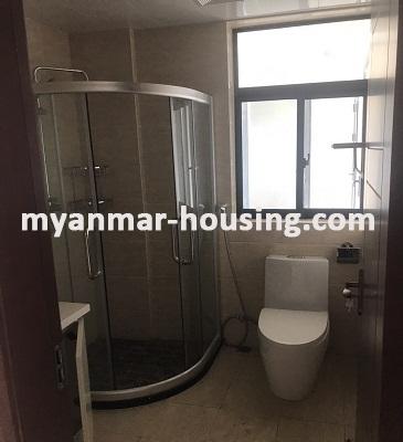 Myanmar real estate - for rent property - No.3587 - Well decorated room for rent in Golden City Condo - View of the Toilet and Bathroom