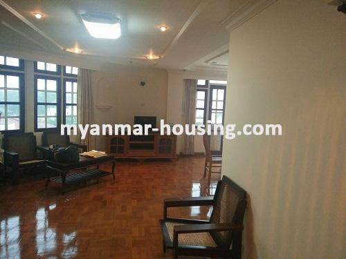 Myanmar real estate - for rent property - No.3591 - Condo room for rent in Yankin Township. - View of the Living room