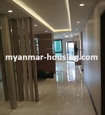 Myanmar real estate - for rent property - No.3594 - A good room for rent in Mahashwe Condo. - View of the living room