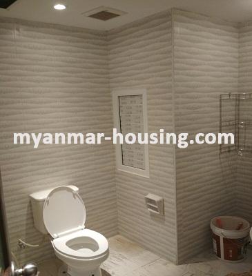 Myanmar real estate - for rent property - No.3594 - A good room for rent in Mahashwe Condo. - View of Toilet and Bathroom