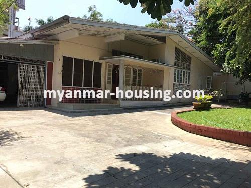 Myanmar real estate - for rent property - No.3597 - One Storey landed house for rent in Bahan Township. - View of the building