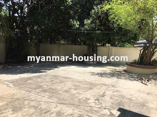 缅甸房地产 - 出租物件 - No.3597 - One Storey landed house for rent in Bahan Township. - View of the compound