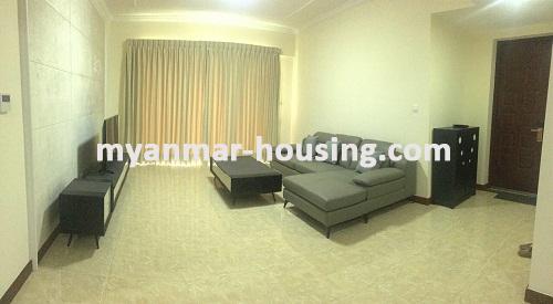 ミャンマー不動産 - 賃貸物件 - No.3599 - A Condo room for rent in Golden City Condo. - View of the Living room