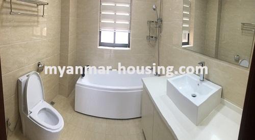 Myanmar real estate - for rent property - No.3599 - A Condo room for rent in Golden City Condo. - View of the Toilet and Bathroom