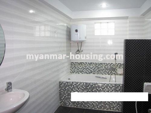 Myanmar real estate - for rent property - No.3603 - Modernize decorated a landed house for rent in 9 Mile Mayangone Township. - View of the toilet and Bathroom