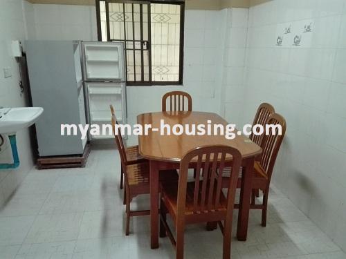 မြန်မာအိမ်ခြံမြေ - ငှားရန် property - No.3604 - တာမွေမြို့နယ်ရှိ ရွေှချမ်းသာကွန်ဒိုတွင် အခန်းကောင်း ဌားရန် ရှိပါသည်။View of the Dinning room