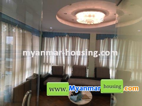 Myanmar real estate - for rent property - No.3624 - A well-decorated Condo Penthouse in Golden Valley, Bahan! - Living room view