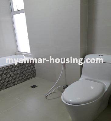 Myanmar real estate - for rent property - No.3634 -   A Condominium room for rent in Blossom Condo, Dagon Township. - View of the Toilet and Bathroom