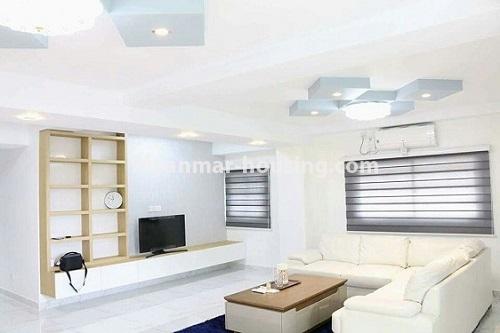 Myanmar real estate - for rent property - No.3640 - A nice condo room in Sanchaung! - Living room