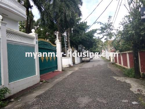 Myanmar real estate - for rent property - No.3642 - Landed house for rent in Golden Vally, Kamaryut! - Street to the Main Road