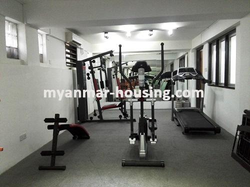 Myanmar real estate - for rent property - No.3668 - Condominium room for rent in Kamaryut Township - View of Gym room