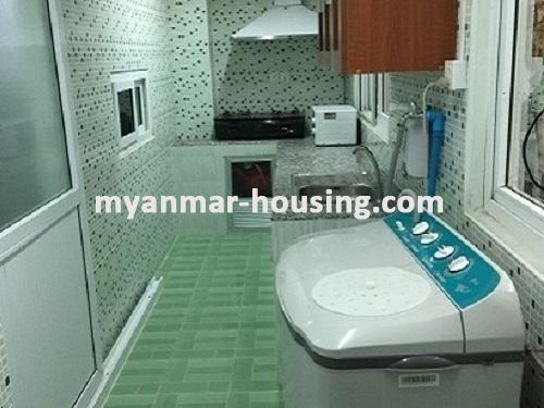 Myanmar real estate - for rent property - No.3684 - Nice condo apartment near Hledan Junction! - kitchen 