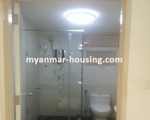 Myanmar real estate - for rent property - No.3687 -   A Condominium apartment for rent in Star City. - View of the Toilet and Bathroom