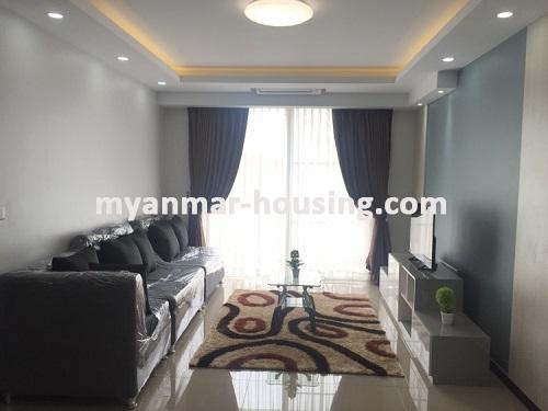 Myanmar real estate - for rent property - No.3690 - River view and pool view condo room in Star City, Thanlyin! - living room