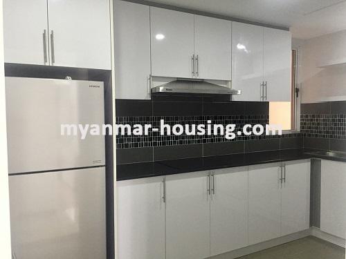 Myanmar real estate - for rent property - No.3690 - River view and pool view condo room in Star City, Thanlyin! - kitchen room