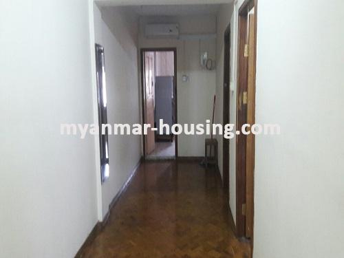 Myanmar real estate - for rent property - No.3697 - An apartment for rent in Botahtaung! - hallway to kitchen