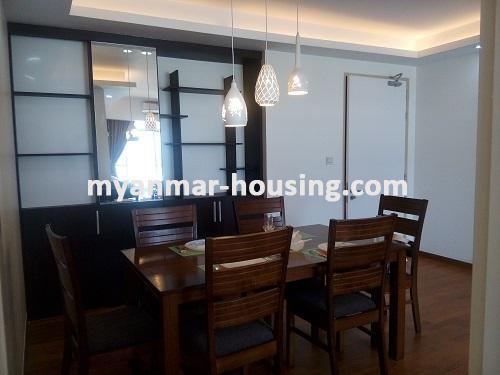 Myanmar real estate - for rent property - No.3703 - Luxurious Condominium room with full standard decoration and furniture for rent in Star City, Thanlyin! - View of Dining room