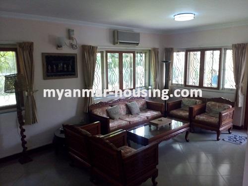 Myanmar real estate - for rent property - No.3735 - For Rent a good Landed house in Orchid Garden , F M I City. - Living Room 