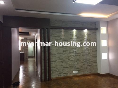 Myanmar real estate - for rent property - No.3738 - A Good Condo room for rent near Kabaraye Bagoda. - View of the living room