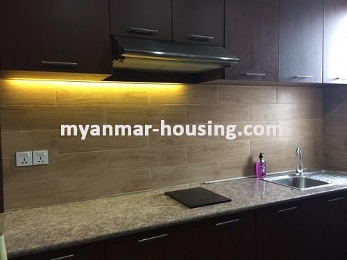Myanmar real estate - for rent property - No.3738 - A Good Condo room for rent near Kabaraye Bagoda. -  View of the Kitchen room