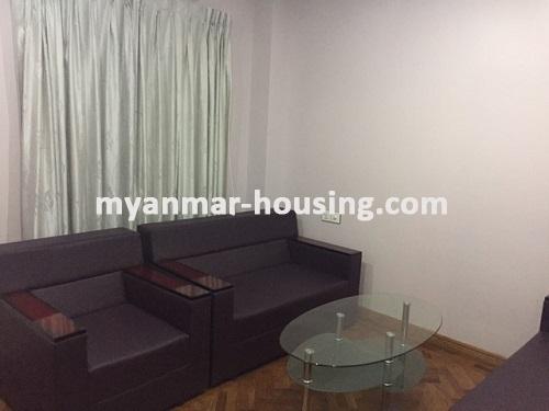 မြန်မာအိမ်ခြံမြေ - ငှားရန် property - No.3738 - ကမ်ဘအေးဘုရားအနီးတွင် ကွန်ဒိုငှားရန်ရှိသည်။View of Living room