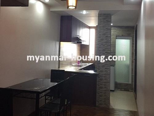 ミャンマー不動産 - 賃貸物件 - No.3738 - A Good Condo room for rent near Kabaraye Bagoda. - View of dinning room